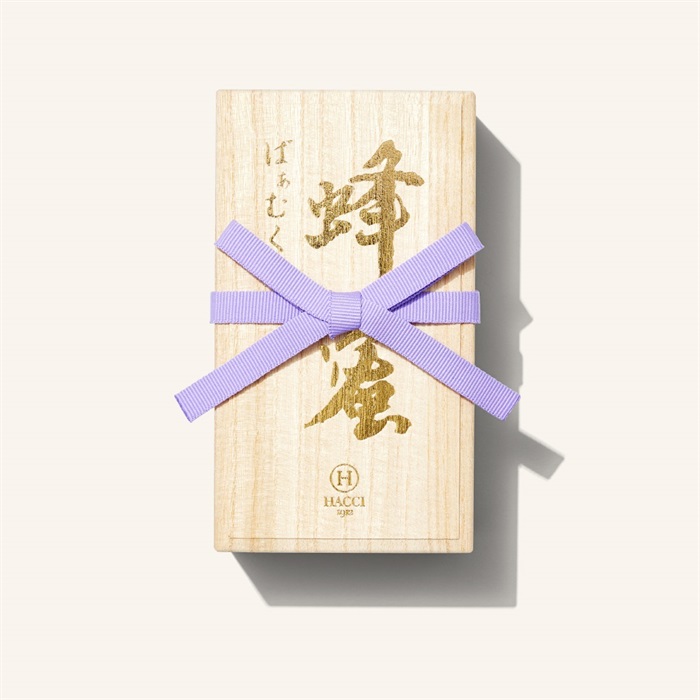 【予約】はちみつバウムクーヘン（風呂敷：うぐいす）(結び紐：ふじ)