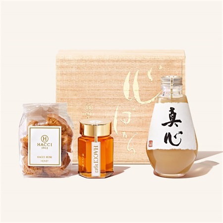 【予約】桐箱ドリンクセット（はちみつ飲料白桃、はちみつ、ラスク）(風呂敷：なし)
