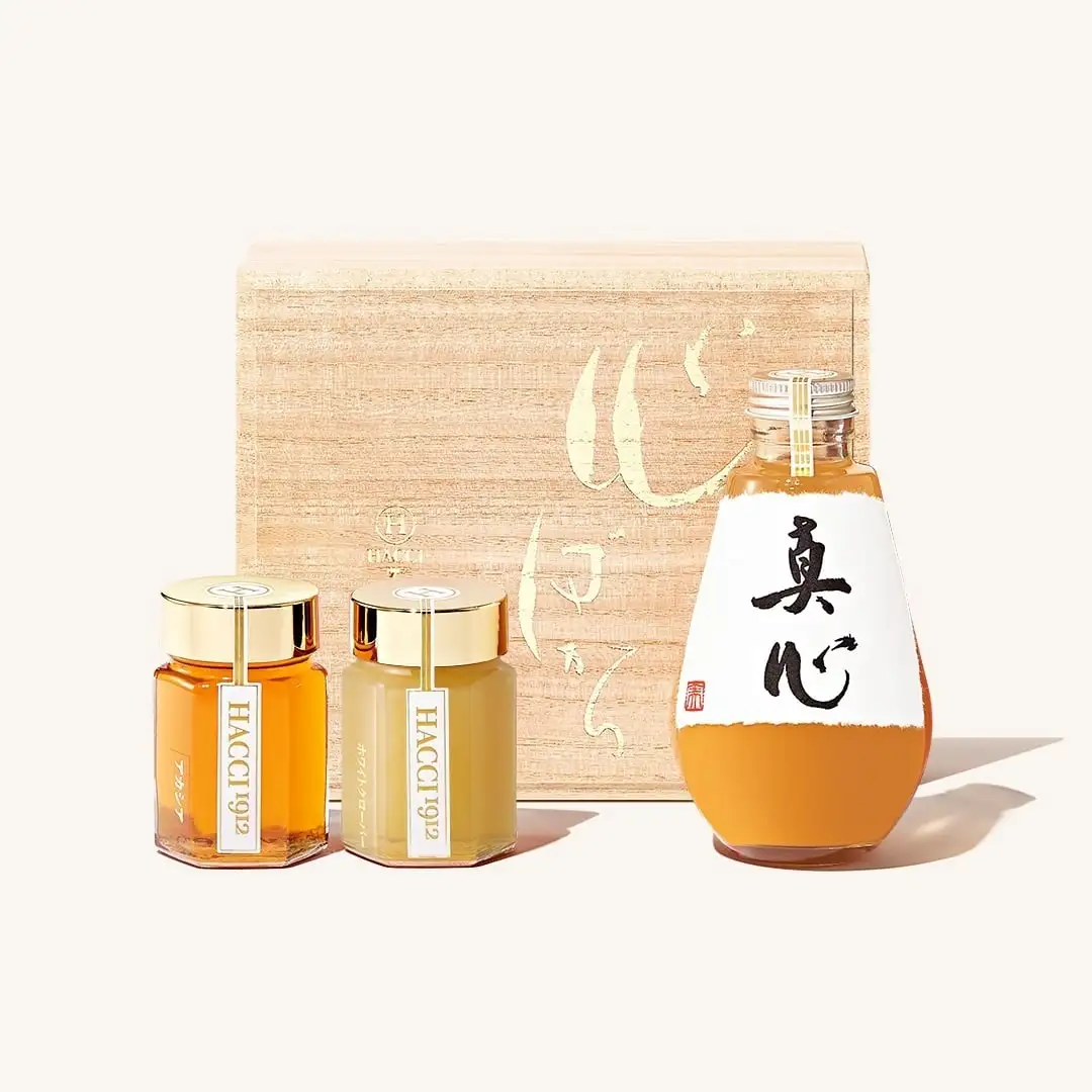 桐箱ドリンクセット（はちみつ飲料、はちみつ2本）(風呂敷：なし)